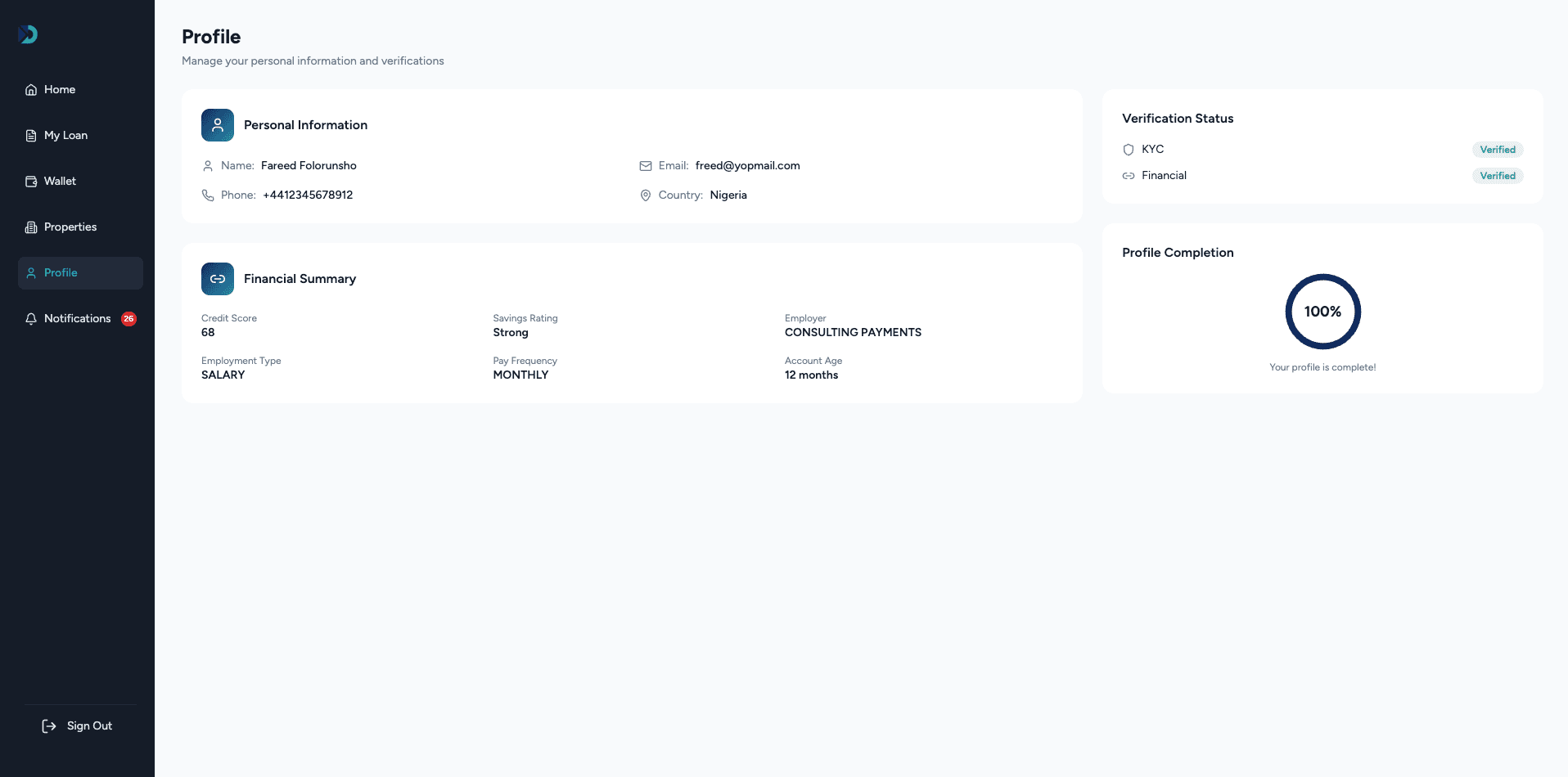 DiasGrid customer profile